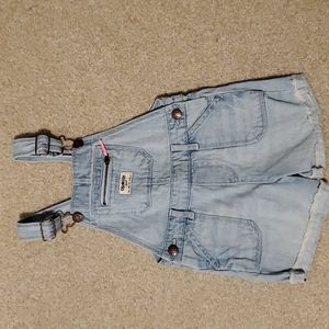 NEVER WORN Oshkosh B'gosh jean overall shorts, size 3T